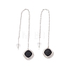 Long Chain with Enamel Rhombus Dangle Stud Earrings EJEW-A067-03P-1