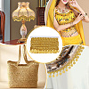 Polyester Braided Metallic Lace Trim with Metal Flat Round Tassel OCOR-WH0082-537A-5