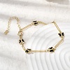 Brass with Cubic Zirconia Link Bracelest for Women BJEW-K298-03G-2