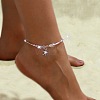 Starfish Alloy Glass Beaded Charm Anklets WGC96C8-02-1