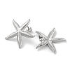 304 Stainless Steel Starfish Stud Earrings EJEW-D281-06S-2