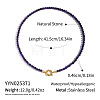 Autumn Winter Dyed Natural Purple Tiger Eye Round Beaded Necklaces TB0326-5-1