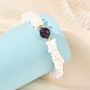 Natural Sea Shell Square Heishi Beads Dangle Earrings and Bracelets SJEW-JS01388-8