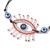 2Pcs 2 Color Horse Eye Glass Seed Beaded Link Bracelet Sets BJEW-MZ00074-6