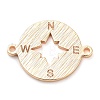 Brass Laser Cut Compass Connector Charms KK-U028-08G-1