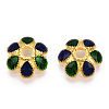 6-Petal Alloy Enamel Bead Caps X1-ENAM-TAC0023-01-3
