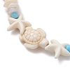 Natural Shell & Synthetic Turquoise Beads Bracelets BJEW-JB13234-3