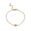 Brass Micro Pave Clear Cubic Zirconia Link Bracelets WGAB5A1-05-1
