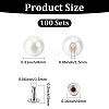 100 Bags ABS Plastic Imitation Pearl Rivet Studs DIY-GF0013-39-2