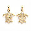 Brass Micro Pave Cubic Zirconia Pendants KK-N257-05G-1