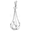 Anti-Tarnish 1Pc Sterling Silver Flower Pendant Blank for Irregular Gemstone Cabochon Pendant Settings FIND-PH0017-33P-1