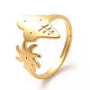Ion Plating(IP) 201 Stainless Steel Sun & Ice Cream Adjustable Ring for Women RJEW-F131-02G-1