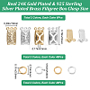 16Pcs 2 Colors Rectangle Brass Filigree Box Clasps KK-CN0002-27-2