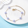 Synthetic Blue Lace Agate Beaded Link Bracelets BJEW-JB12851-01-1