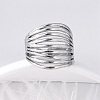 304 Stainless Steel Open Cuff Rings for Women RJEW-F174-04P-1