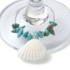 Natural Shell Wine Glass Charms AJEW-TA00019-3