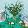 8Pcs 2 Styles Silk Cloth Artificial Clover Cuttings AJEW-OC0015-61-4