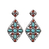 Synthetic Turquoise Dangle Stud Earrings EJEW-C178-06B-4