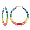 Enamel Bamboo Big Hoop Earrings JE976A-1
