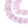 Baking Paint Electroplate Transparent Glass Beads Strands EGLA-N020-04E-3