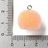 Fruit Theme Flocking Opaque Resin Pendants RESI-D017-04A-P-3