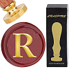Brass Wax Seal Stamp with Wood Handle AJEW-WH0412-0313-1