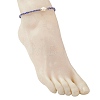 15Pcs 15 Colors Summer Beach Dyed Synthetic Turquoise Turtle with Glass Beaded Anklets AJEW-AN00776-5