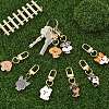 8Pcs Alloy Enamel Pendant Decorations HJEW-YW00420-4