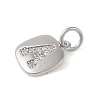 Rack Plating Brass Micro Pave CLear Cubic Zirconia Charms KK-E110-14P-A-2