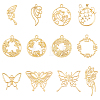   24 Pcs 12 Styles Zinc Alloy Open Back Bezel Pendants FIND-PH0001-19-1