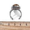 Oval Natural Tiger Eye Finger Rings RJEW-M062-02P-02-3