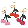 3Pcs 3 Colors PU Leather Alloy Keychains KEYC-TA0001-41-2