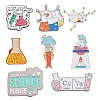 8Pcs 8 Style Chemistry Theme Enamel Pin JEWB-SC0001-32-1