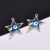 Alloy Enamel Pendants ENAM-F143-04B-G-3