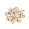 Brass Micro Pave Cubic Zirconia with Glass Pendants KK-Q026-16G-2