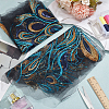 Phoenix Tail Pattern Polyester Lace with PVC Embroidered Fabric SENE-WH0003-38-5