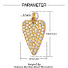 304 Stainless Steel with Rhinestone Pendants RB-A26-06-02-34G-01-2