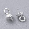 304 Stainless Steel Cup Pearl Peg Bails Pin Pendants STAS-K210-09B-S-1