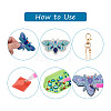 Beadthoven DIY 2 Set Butterfly & Phoenix Diamond Painting Key Chain Kits DIY-BT0002-23-4