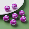 Opaque Striped Acrylic Beads MACR-S373-27B-02-5