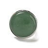 Natural Green Aventurine Round Adjustable Rings RJEW-K371-09S-13-3