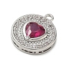 Brass Micro Pave Cubic Zirconia Pendants KK-CBA74BF-12P-01B-2