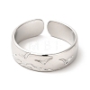 Non-Tarnish 304 Stainless Steel Common Gull Open Cuff Ring for Women RJEW-E063-14P-2