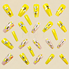 Bees Pattern Plastic Full Cover Press On False Nails MRMJ-CP0001-73-5