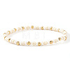 Glass Seed Bead & 304 Stainless Steel Beads Stretch Bracelets for Women UJ8716-3-1