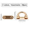 28Pcs 2 Colors Alloy D-Ring Suspension Clasps with Screw & Gasket FIND-CA0007-31-2