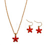 Alloy Enamel Pendant Necklaces & Dnagle Earrings Sets PW-WGBD6F2-02-1