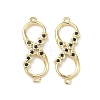 Brass Micro Pave Cubic Zirconia Heart Infinity Connector Charms KK-P350-12G-01-4