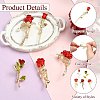 5Pcs 5 Styles Rose Flower Alloy Resin Lapel Pin Brooches for Backpack Clothes JEWB-CJ0003-53-3