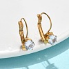 Flat Round 201 Stainless Steel Leverback Earrings EJEW-D354-19G-1